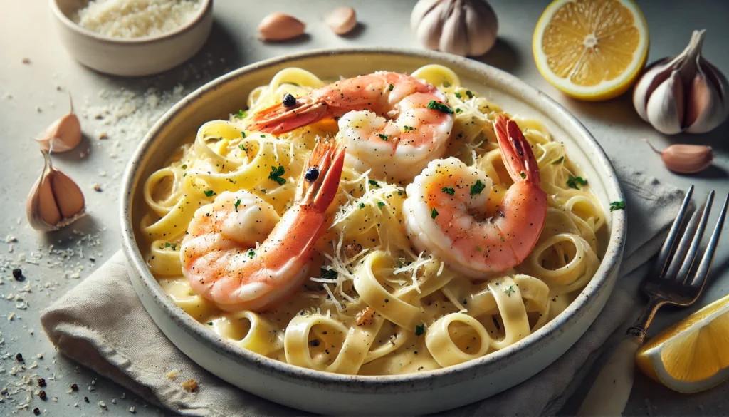 Sautéed shrimp in a rich garlic cream sauce, perfect for Creamy Garlic Shrimp Pasta.